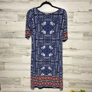 NWT Westport 1963 Blue Patterned Dress Barn Dress